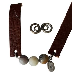 As Is DIY Repair Craft Julio Leather Genuine Gemstone Bracelet Broken Damaged